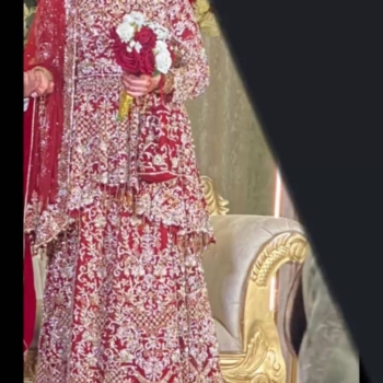 Red bridal wedding dress